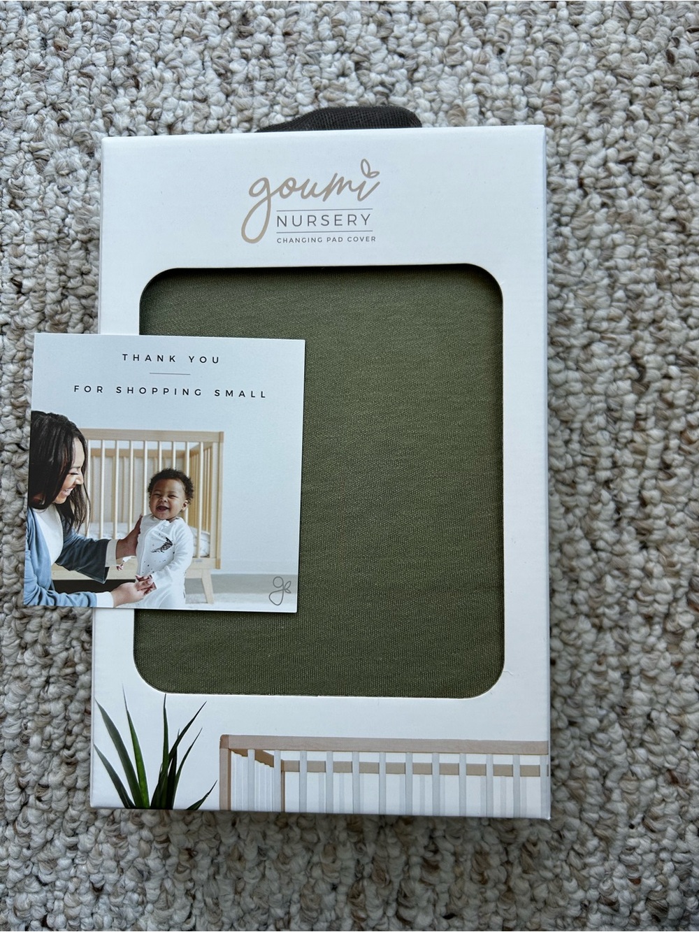 Goumi Kids Nursery Changing Pad Cover Soft Bamboo Organic Cotton Artichoke Green